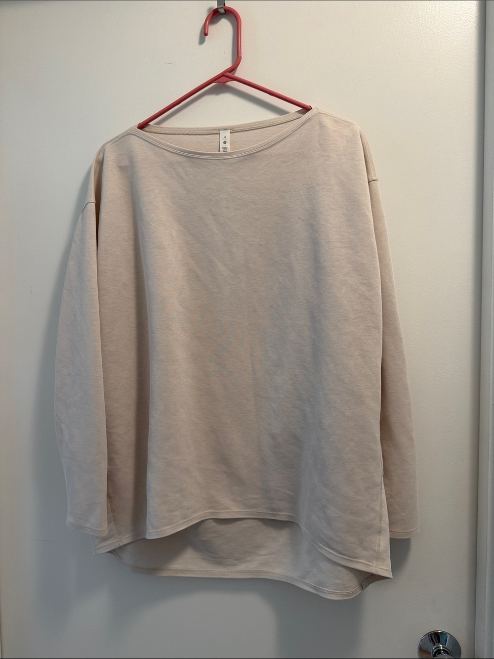 lululemon athletica Pale Taupe Crew Neck Long Sleeve Top